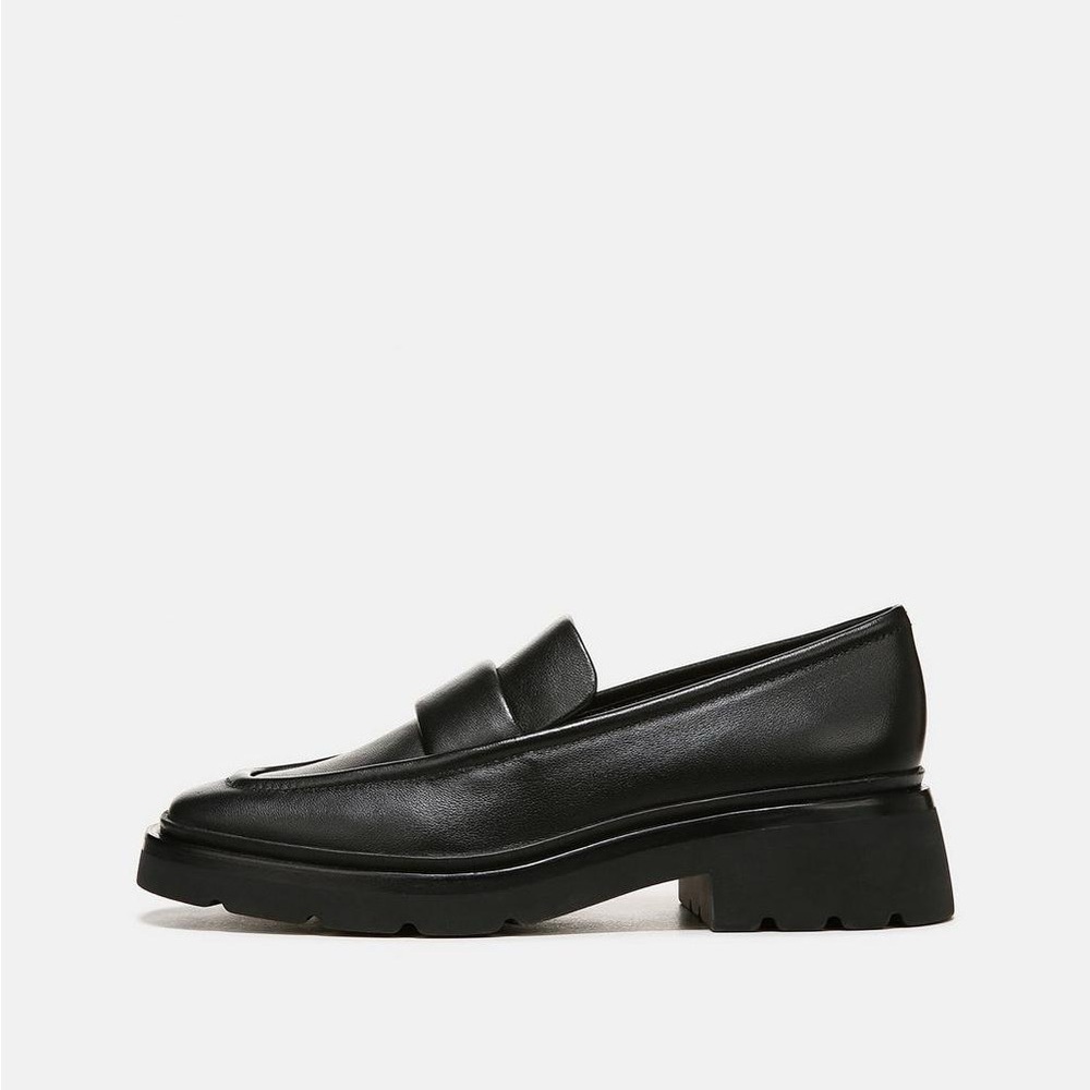 New Vince Women’s Robin Lug Loafers Sz7 Black Leather MSRP:$350 - Picture 2 of 11